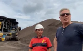 GFTx inspecting a palm kernel shell storage location in Indonesia